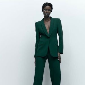 BNWT Zara AW22 Emerald Green Blazer XL suit pants available